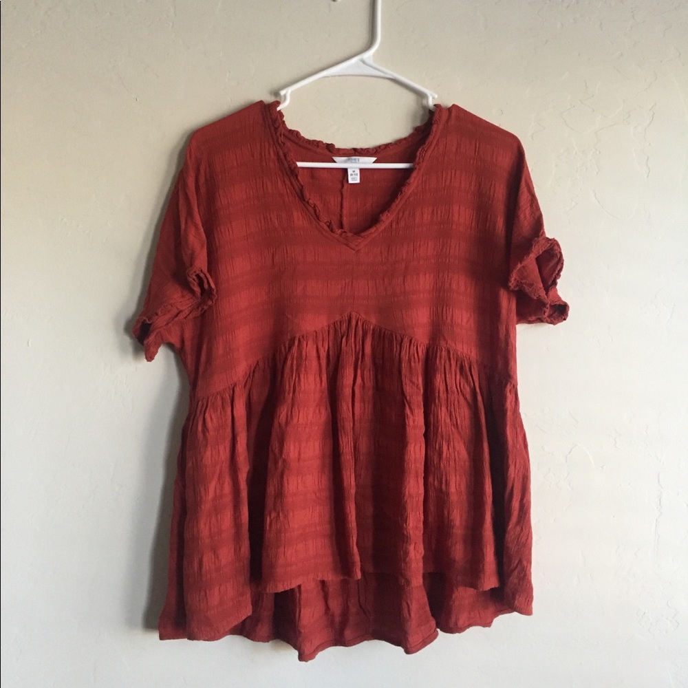 Burnt orange flowy top